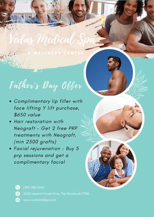 Father's Day Offer and FREE gift- Vedas Medical Spa & Wellness Center