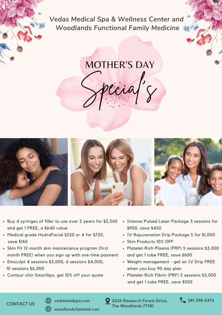 Mother's Day Specials 2023 at Vedas Medical Spa & Wellness Center