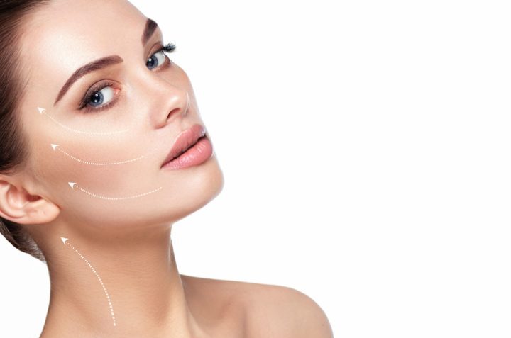 Beautiful woman non-invasive face lift Vedas Medical Spa & Wellness Center